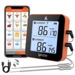 Termómetro para carne IP-61, con 2 sondas, recargable, iprobe.