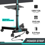 Soporte de TV con Toma de Corriente con Ruedas para televisores GREENSTELL