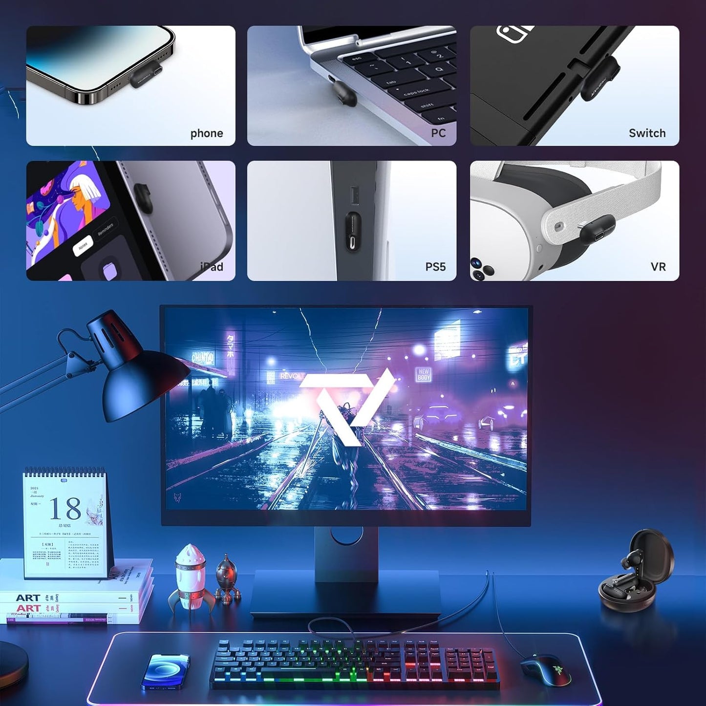 PRISMXR Vega T1 VR Auriculares Inalámbricos Compatibles con PS5/PS4.