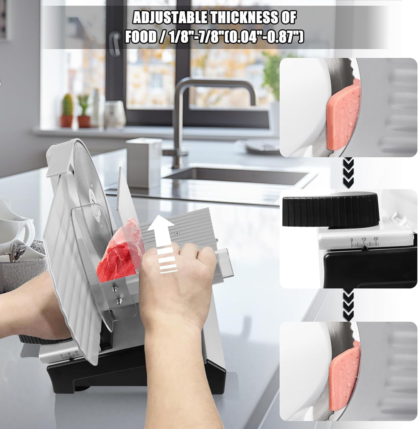 Máquina Electrica Cortadora de Carne, 200W, Uso Doméstico (USADO).