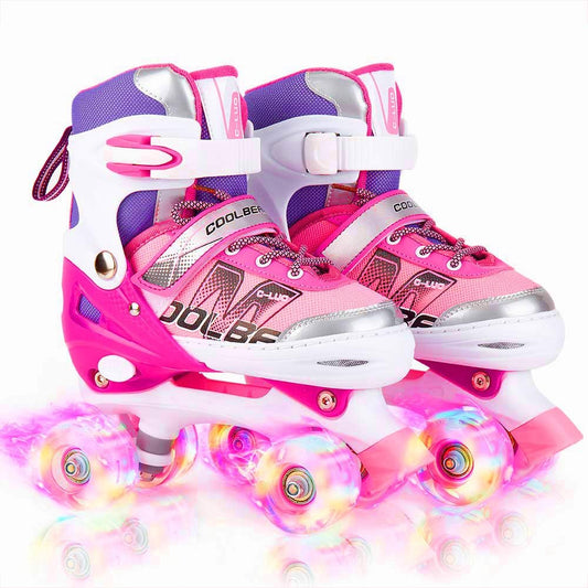 Sowume Patines Ajustables para niñas, Divertidos iluminadores S