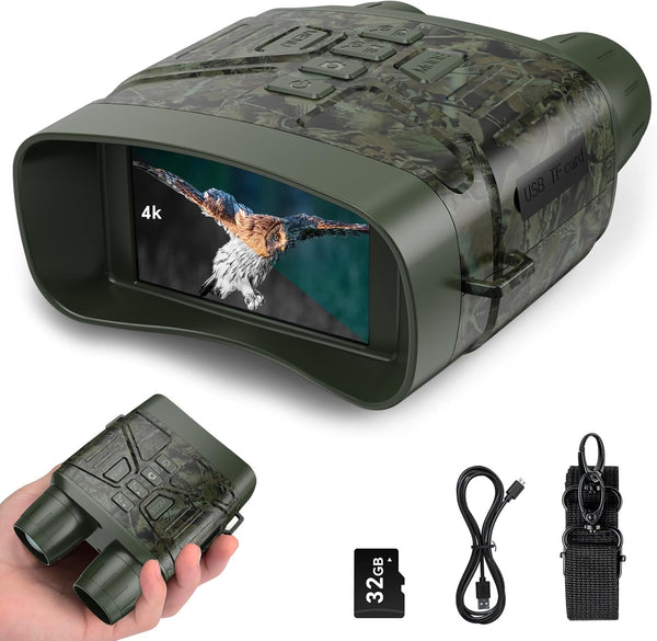 Binoculares Visión Nocturna Relassy 4K 36MP IR 300m Zoom 5X 32GB