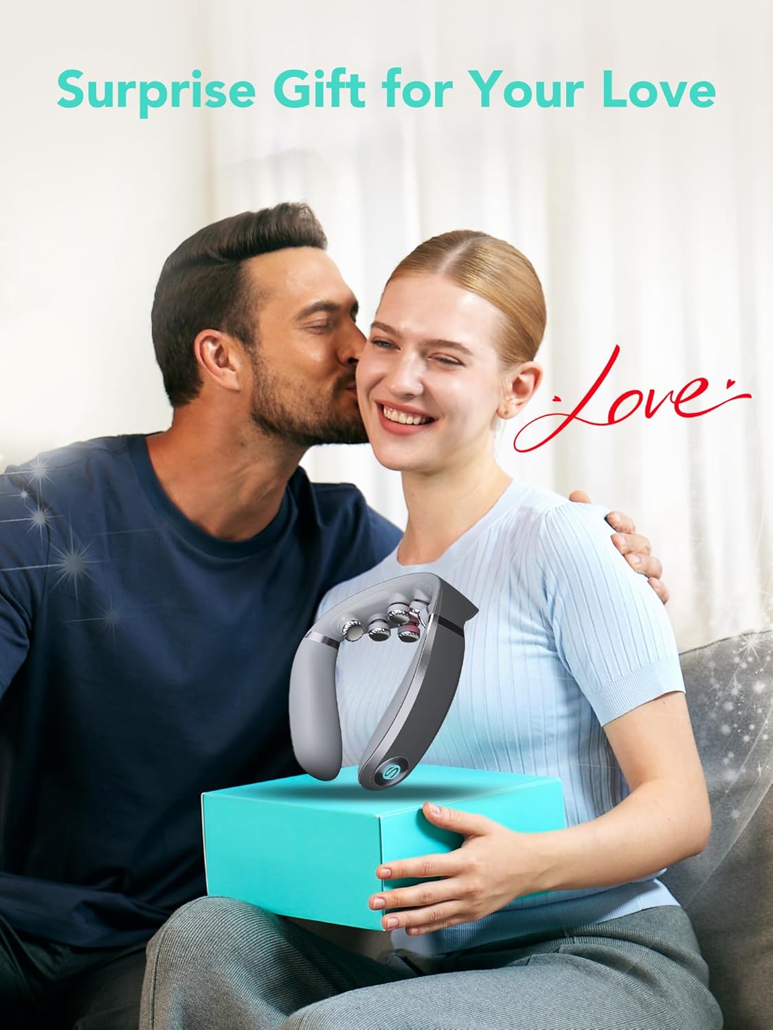 Masajeador de cuello plegable, inalámbrico, vibración tejido profundo.