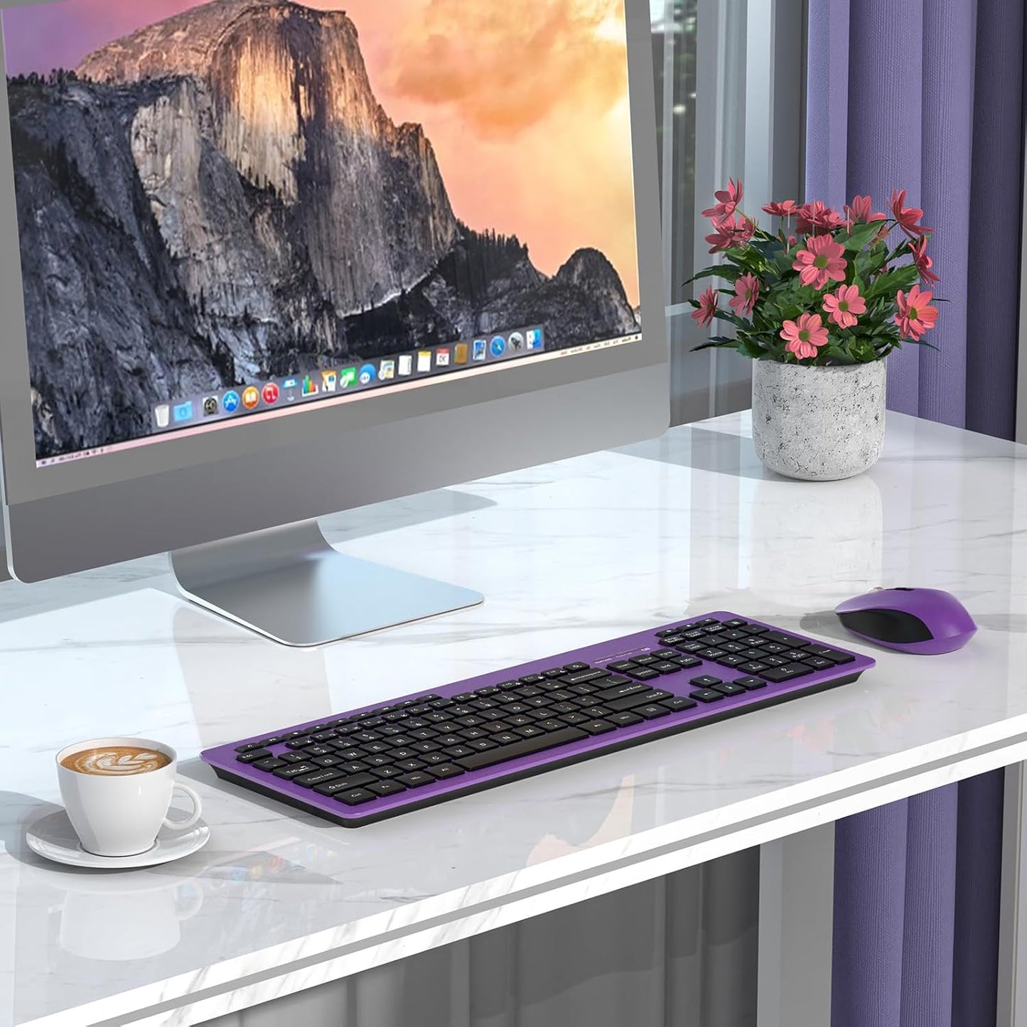 Combo de teclado y mouse inalámbricos, 2.4 GHz, con receptor USB.