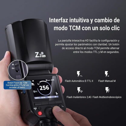 Flash TTL Neewer Z2Pro-C Cabeza Redonda Canon HSS 76W SIN BASE