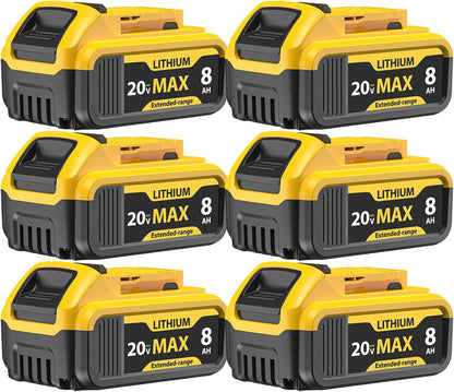 Baterías de repuesto Yayetur, compatible con Dewalt, 20V Max 8000 mAh