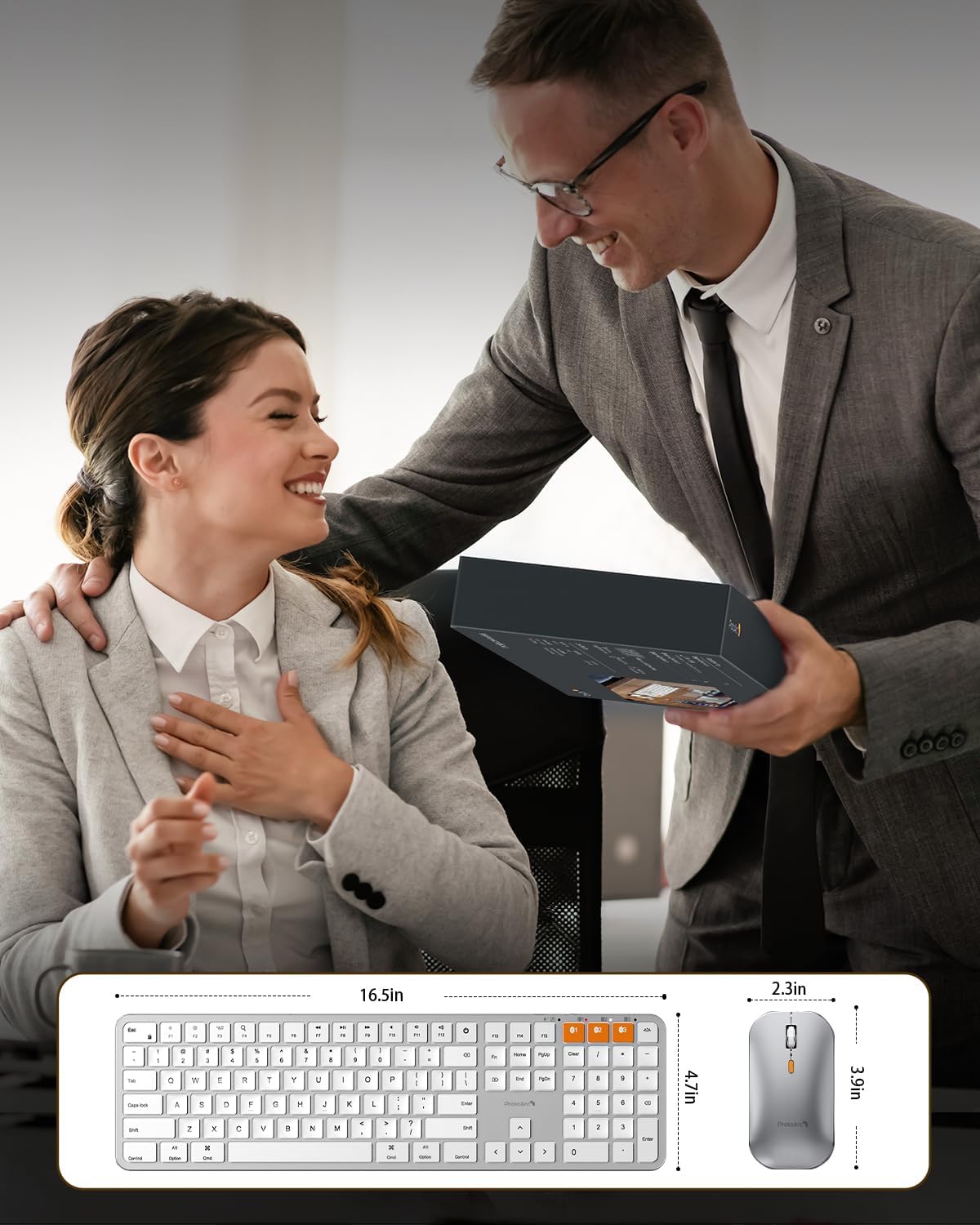 ProtoArc Teclado y mouse Bluetooth, retroiluminado, MacBook.