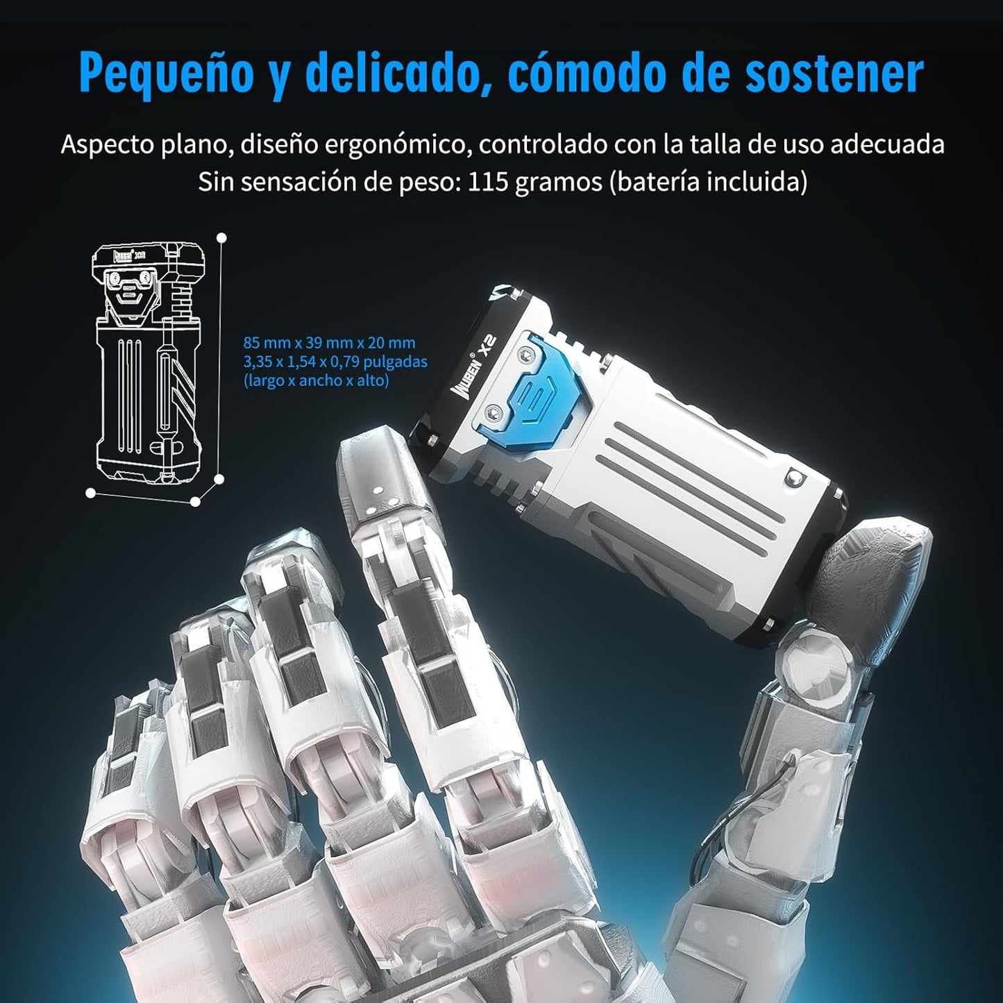 WUBEN X2 Linterna LED Recargable, 1800 lúmenes.