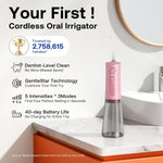 Irrigador Bucal Inalámbrico, Recargable con 3 modos de limpieza, IPX7, R