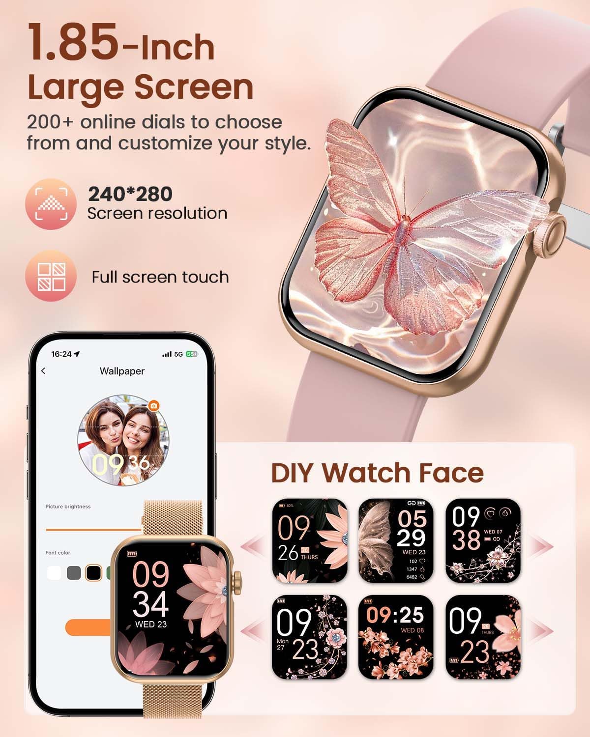 Reloj inteligente para mujer con función de teléfono