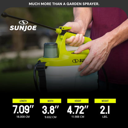 Pulverizador químico inalámbrico de 4V, Sunjoe, medidor de 100ml.