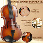 Juego de violín Kmise acústico 4/4, con estuche, colofonia y cuerdas.