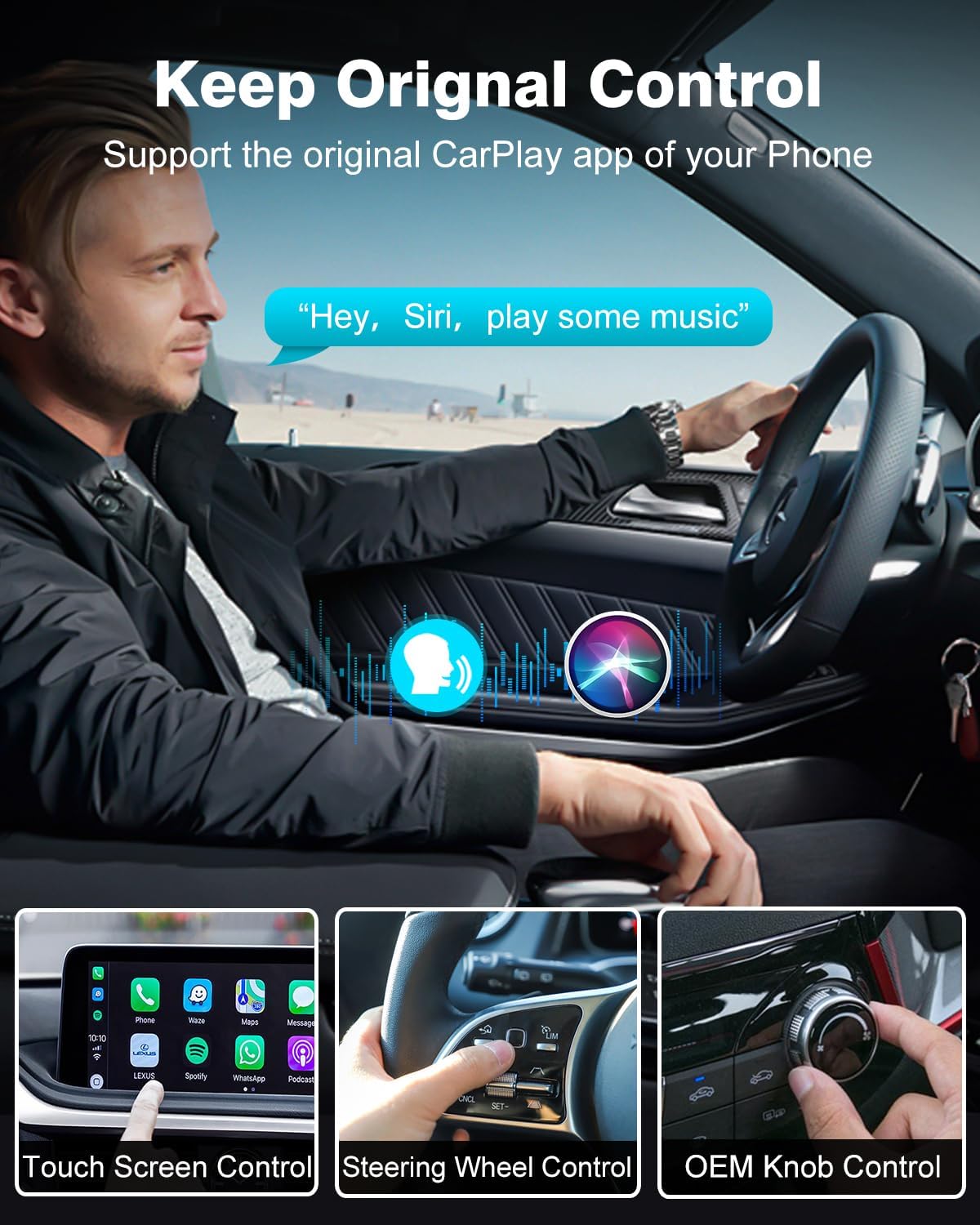 Adaptador inalámbrico CarPlay Bluetooth Yeysua (USADO)