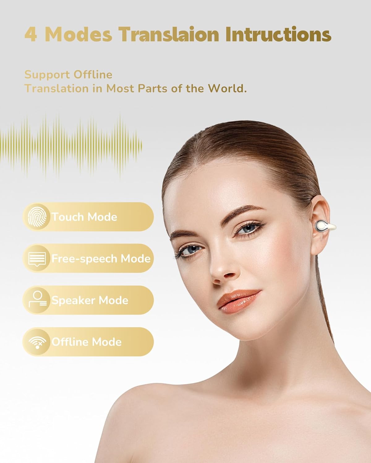 Auriculares con traducción de IA inalámbricos clip abierto