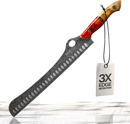 Cuchillo japonés Jikko de 12", para Brisket, mango de epoxi y madera