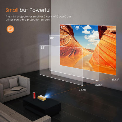 Mini proyector, AuKing  1080P , compatible con HDMI, USB  iOS y Android.