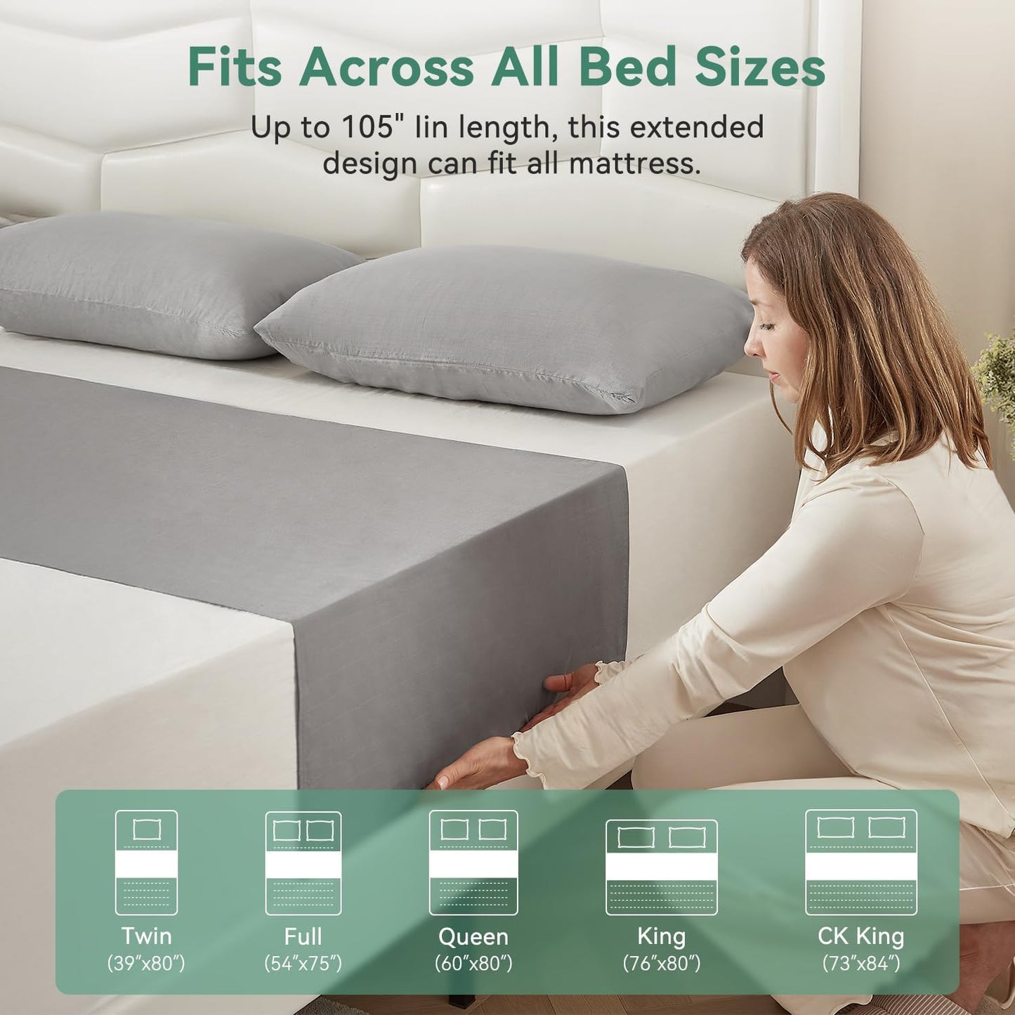 Sabana para aterrizaje de tierra, algodón, para todo tamaño colchón.