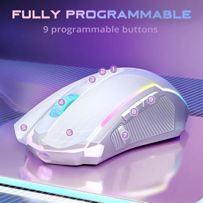 Mouse Inalámbrico Para Juegos Con Retroiluminación RGB.