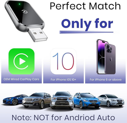 Adaptador inalámbrico CarPlay, para iPhone, Mini Size