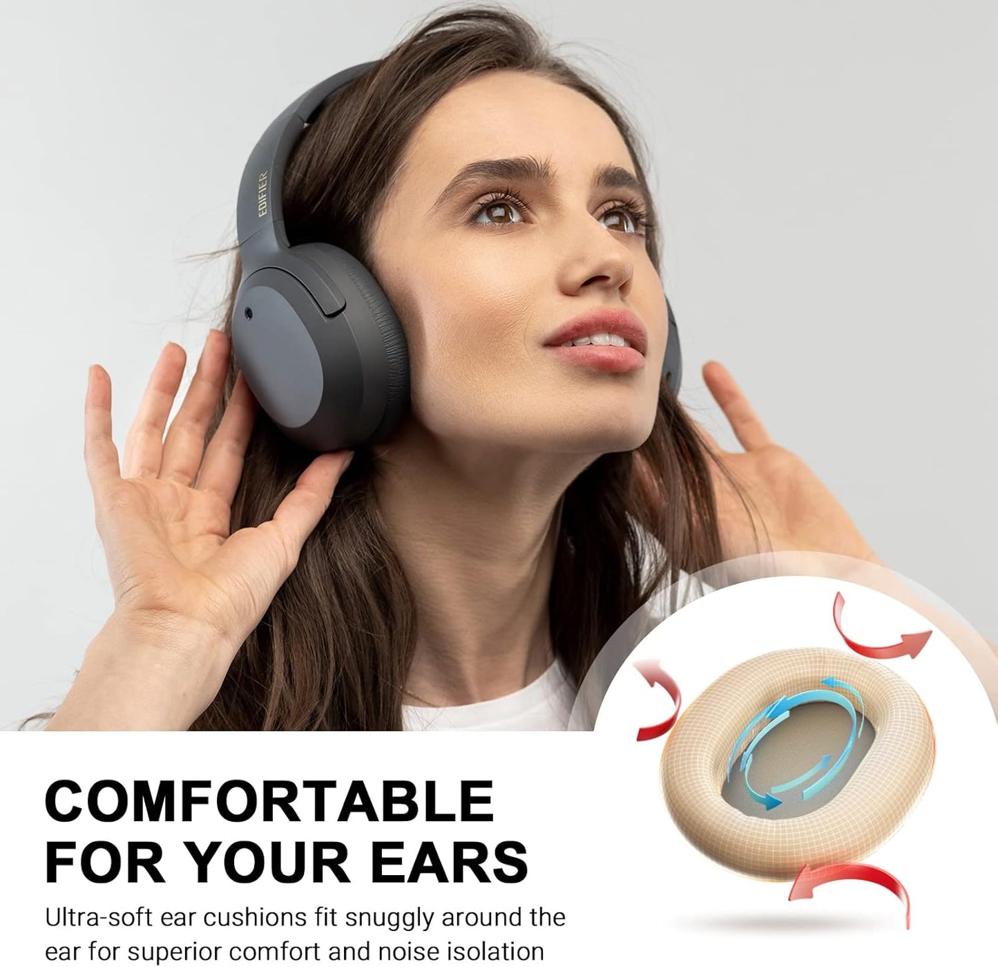 Auriculares Edifier W820NB Plus con cancelación activa de ruido.