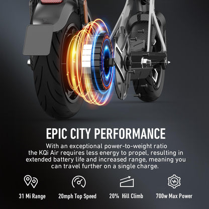 Scooter eléctrico para adultos, fibra de carbono, 31 M, NIU KQi Air.