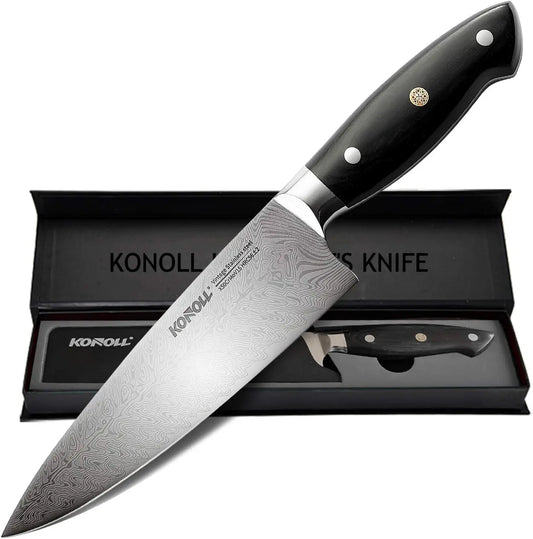 Cuchillo de chef profesional KONOLL de 8", acero aleman.