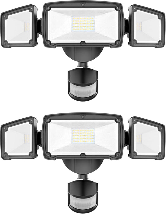 Paquete de 2 luces LED con sensor de movimiento para exteriores.