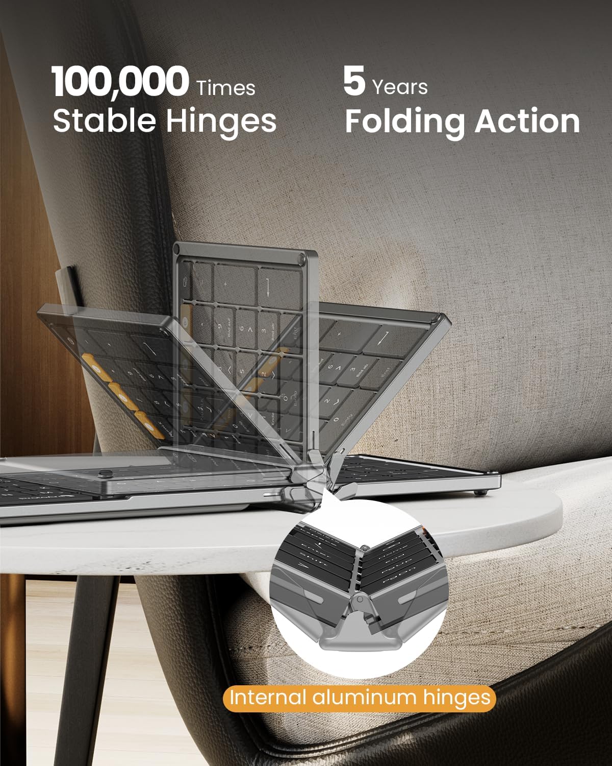 ProtoArc - Teclado y ratón plegables XKM01 Negro-Gris