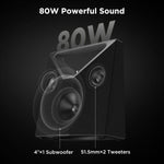 Altavoz Bluetooth portátil de 80 W, compatible con AUX/USB.