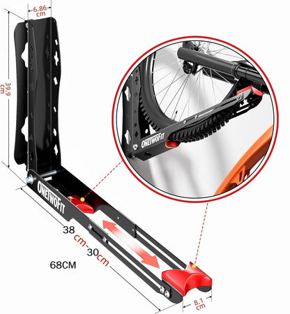 Soportes de pared pivotante para bicicletas ONETWOFIT, 2 UNIDADES
