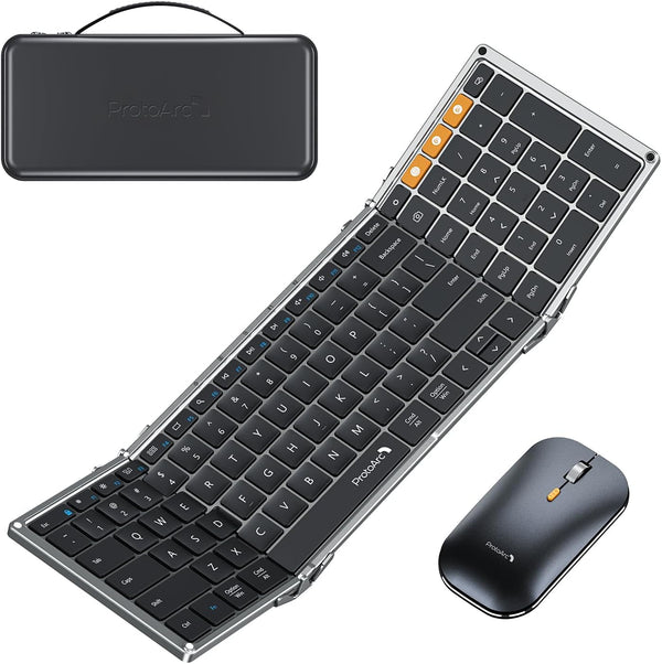 ProtoArc - Teclado y ratón plegables XKM01 Negro-Gris (USADO)