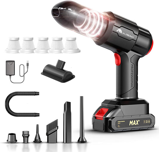 KJBAO - Aspiradora de mano inalámbrica para coche, 4 en 1