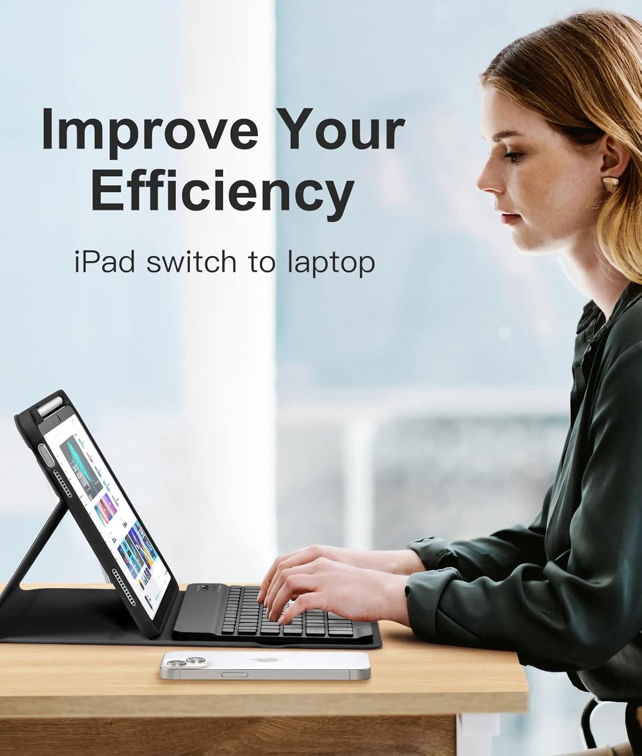 Funda para iPad de 11ª y 10ª gen. con teclado, 7 colores , inalámbrico.