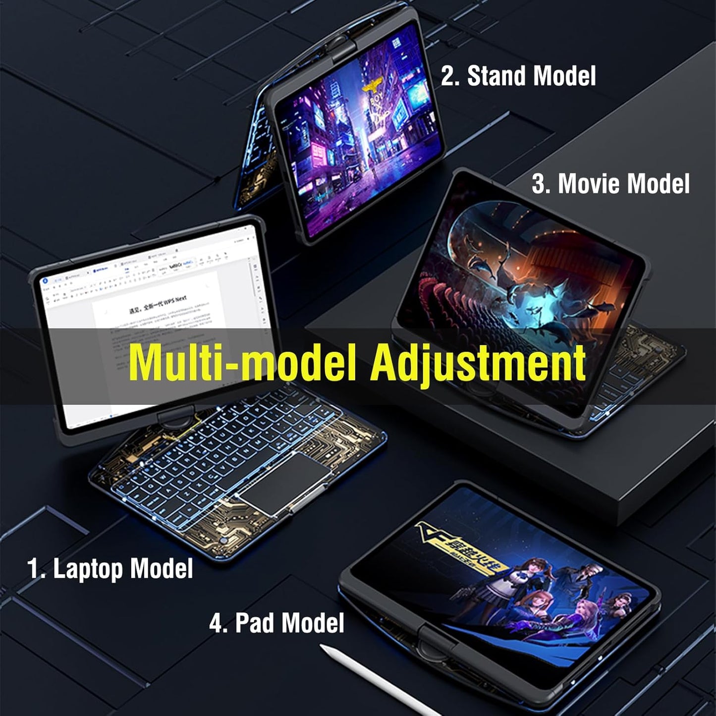 iFacemall Funda teclado iPad 9.ª generación (0.2")