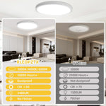Paquete de 6 lámparas de techo LED, 12", redondas, blancas.