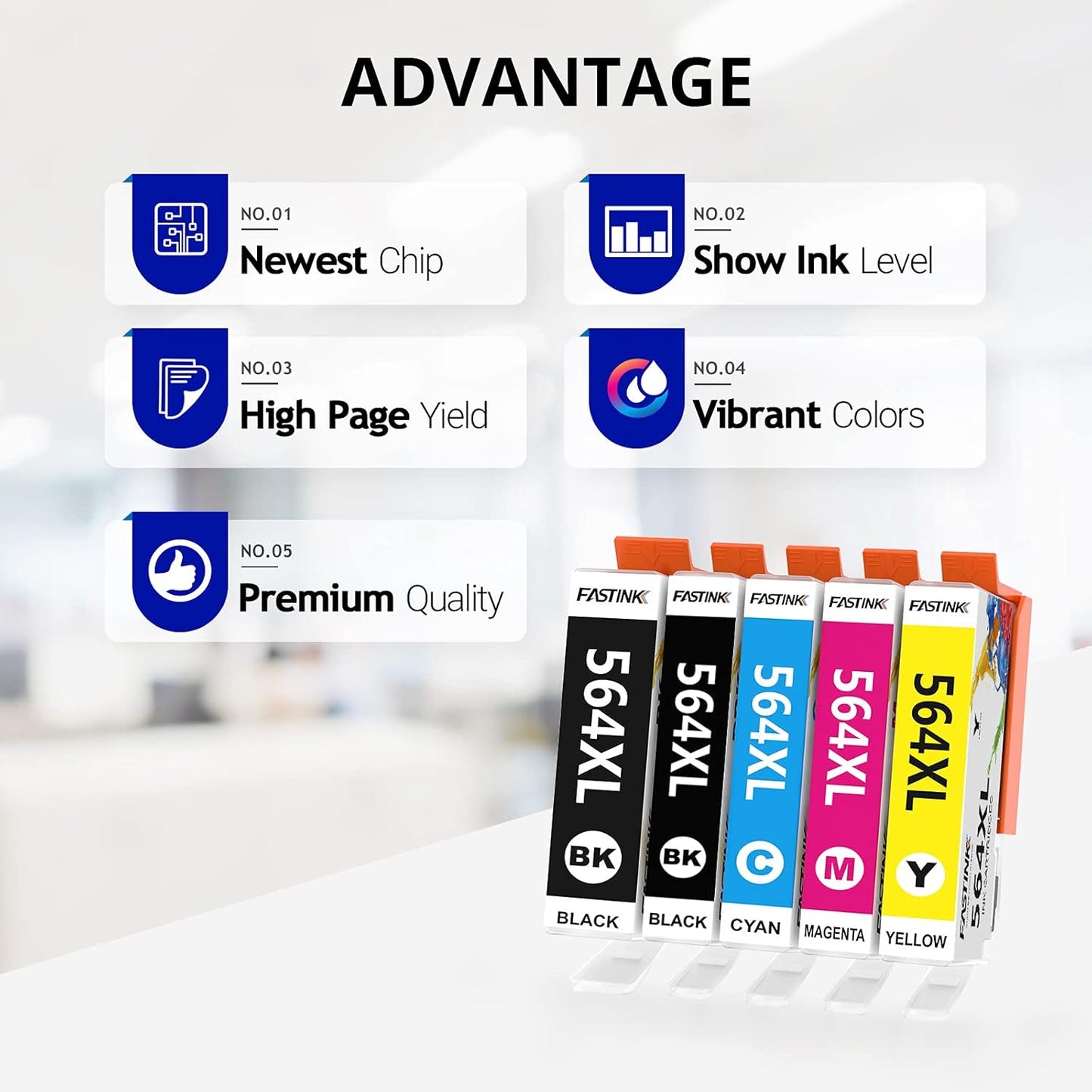 Cartuchos de tinta compatibles de repuesto para cartuchos de tinta.