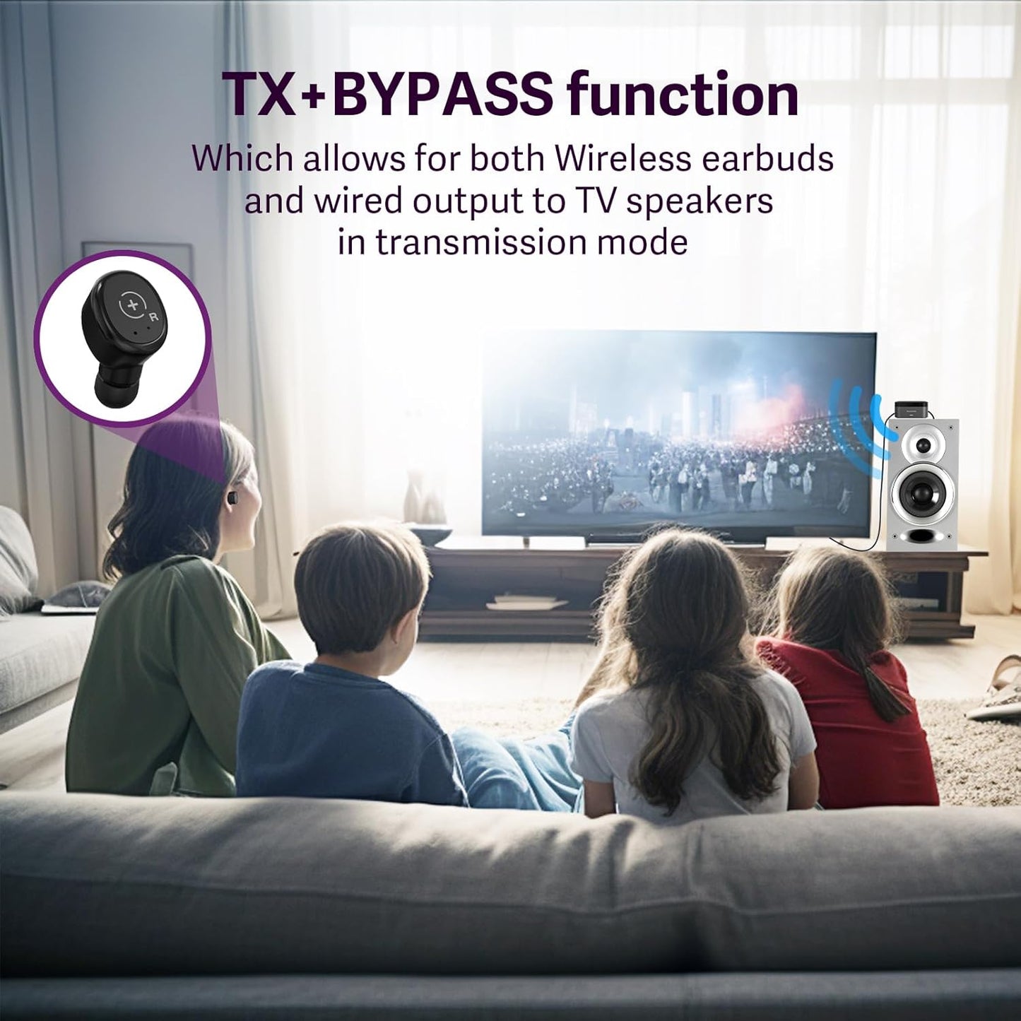 Soundodo - Auriculares inalámbricos para televisión con base de carga.