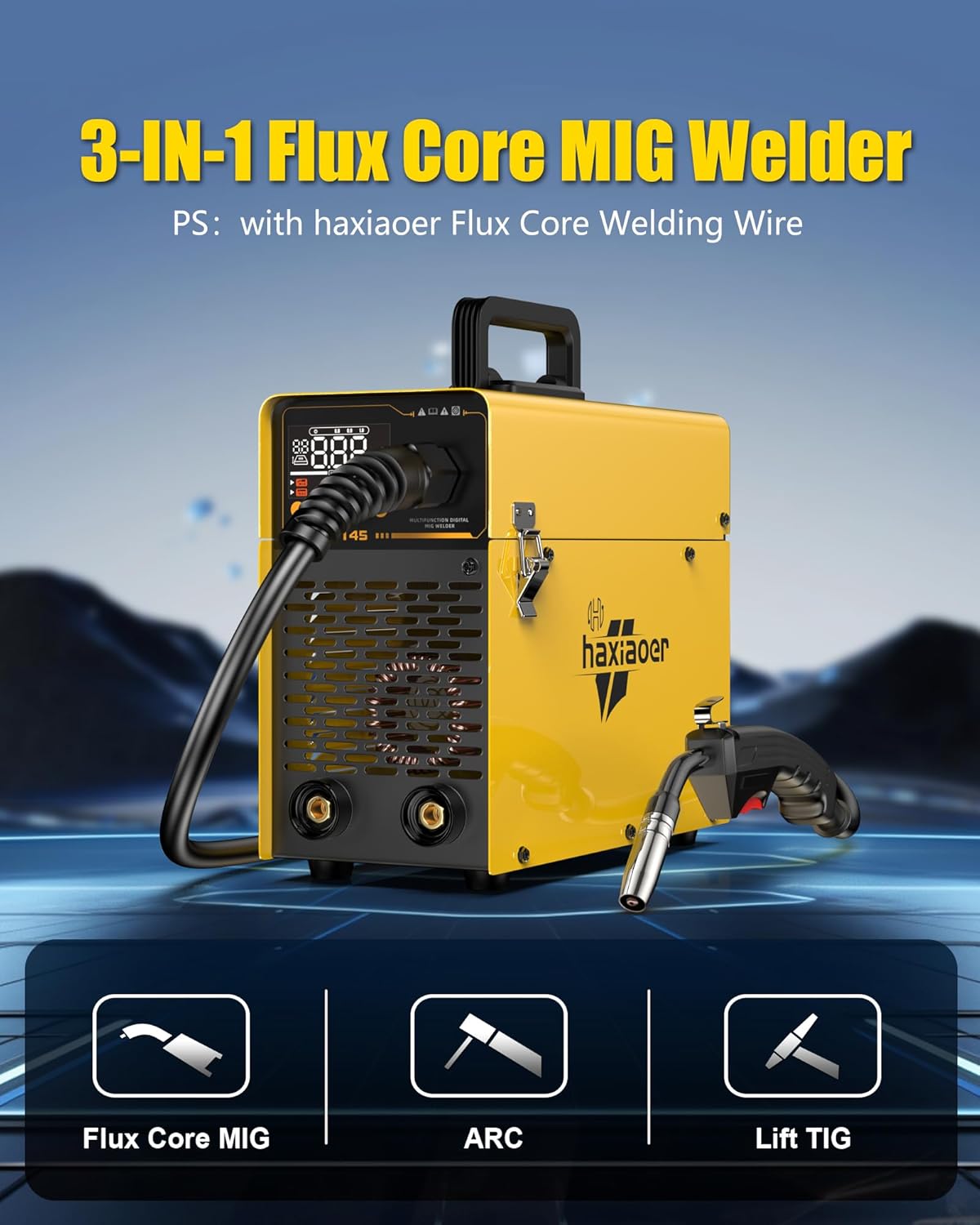 Máquina de soldadura MIG145, núcleo de flujo de 110V.(USADO)