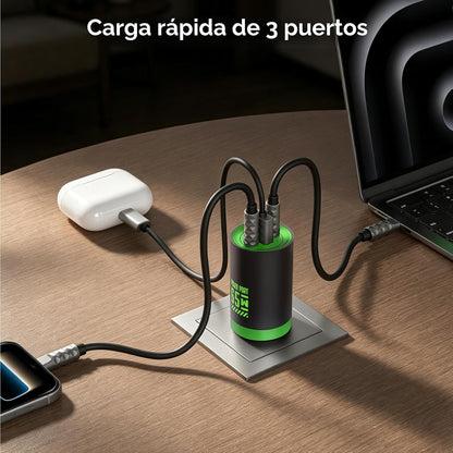 Estación de carga rápida GaN de 65 W Mfish EM2