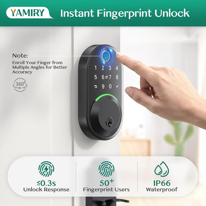 Cerradura Inteligente Yamiry YR02 Huella Teclado Código