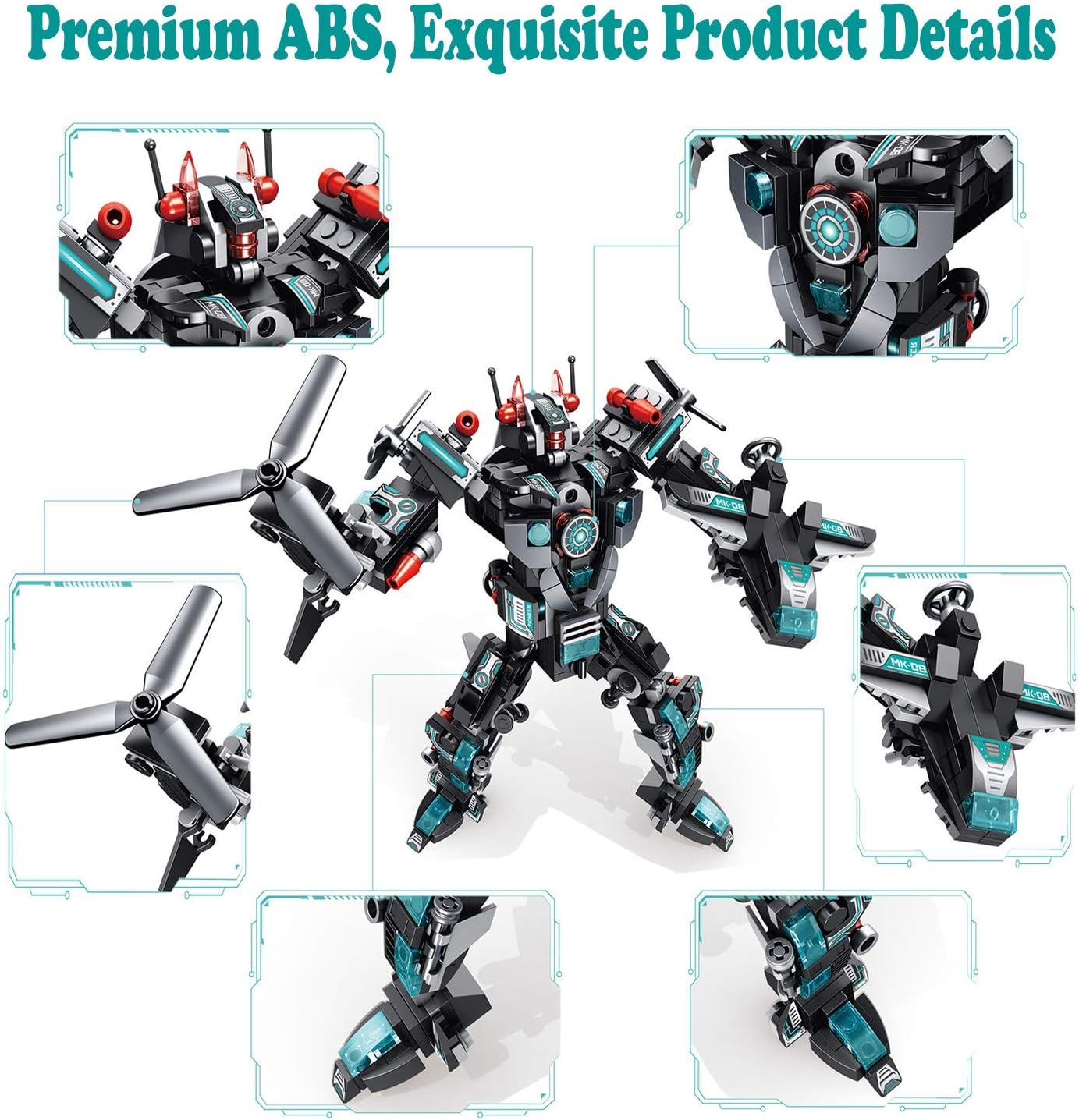 Bloques de construcción de 2 robots gigantes de combate 1150 pcs