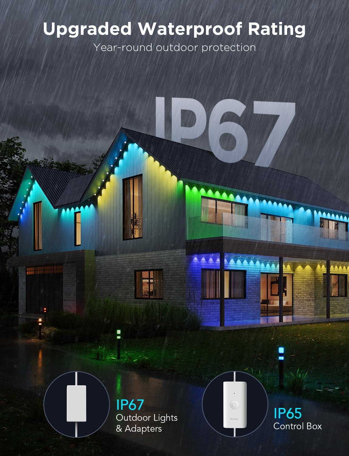 Luces permanentes para exteriores, IP67 impermeable, GOVEE.