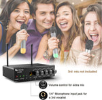 Micrófono de Mano Fifine K036, inalámbrico, de Doble Canal UHF
