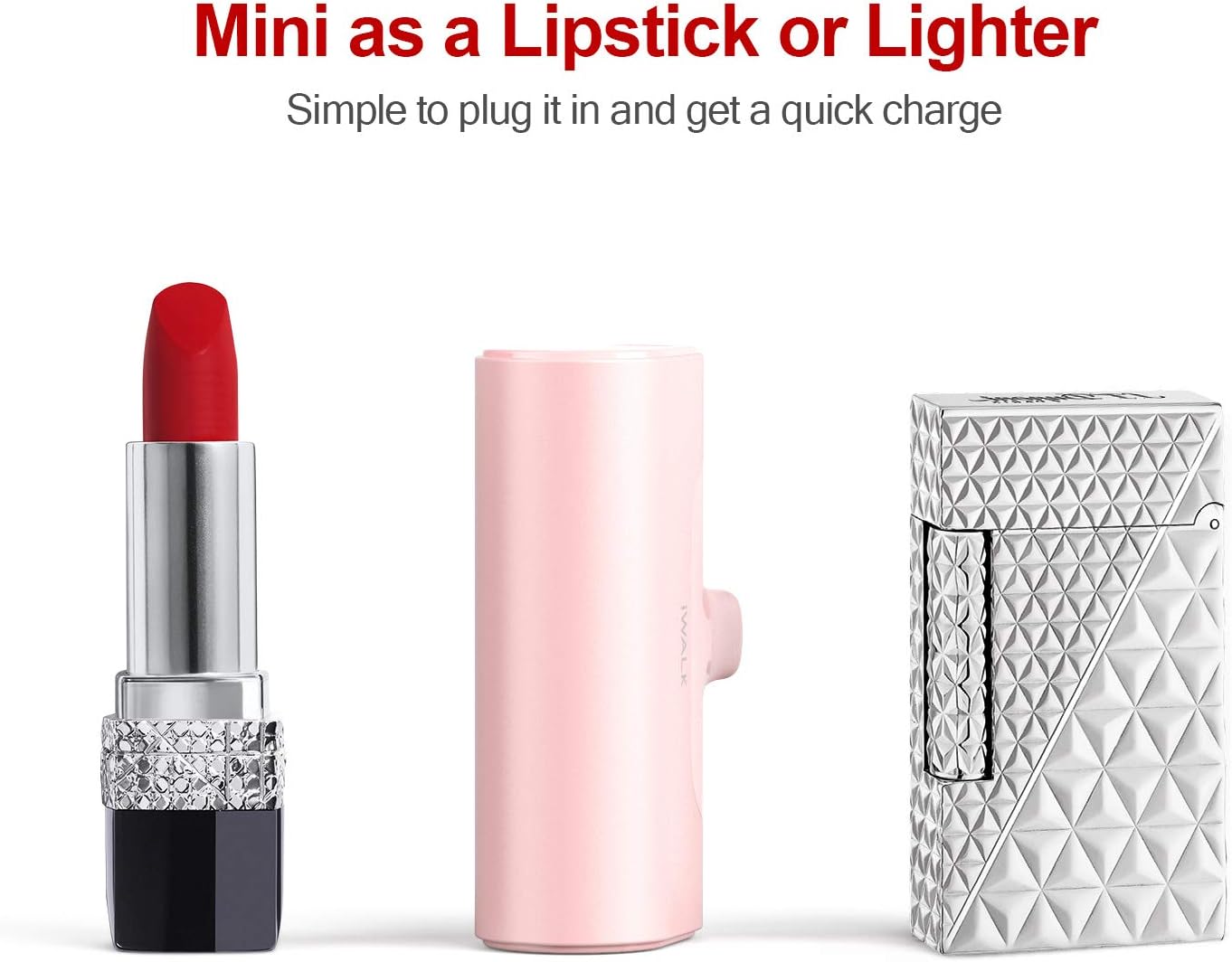 Cargador portátil iWALK con enchufe integrado