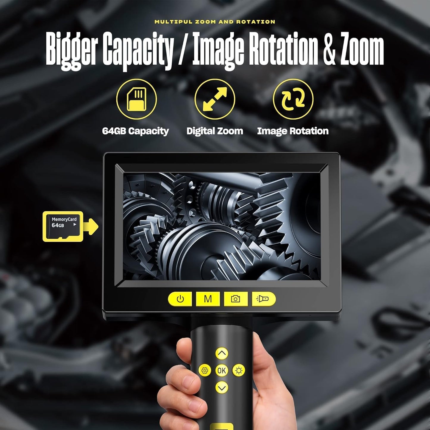 Cámara endoscópica, Cable flexible e impermeable, (USADA).