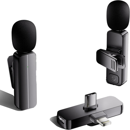 2 mini micrófonos inalámbricos de solapa Lavalier