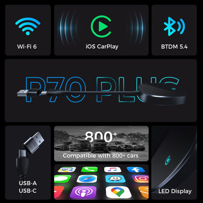 Adaptador inalámbrico CarPlay Plug & Play Android y IOS