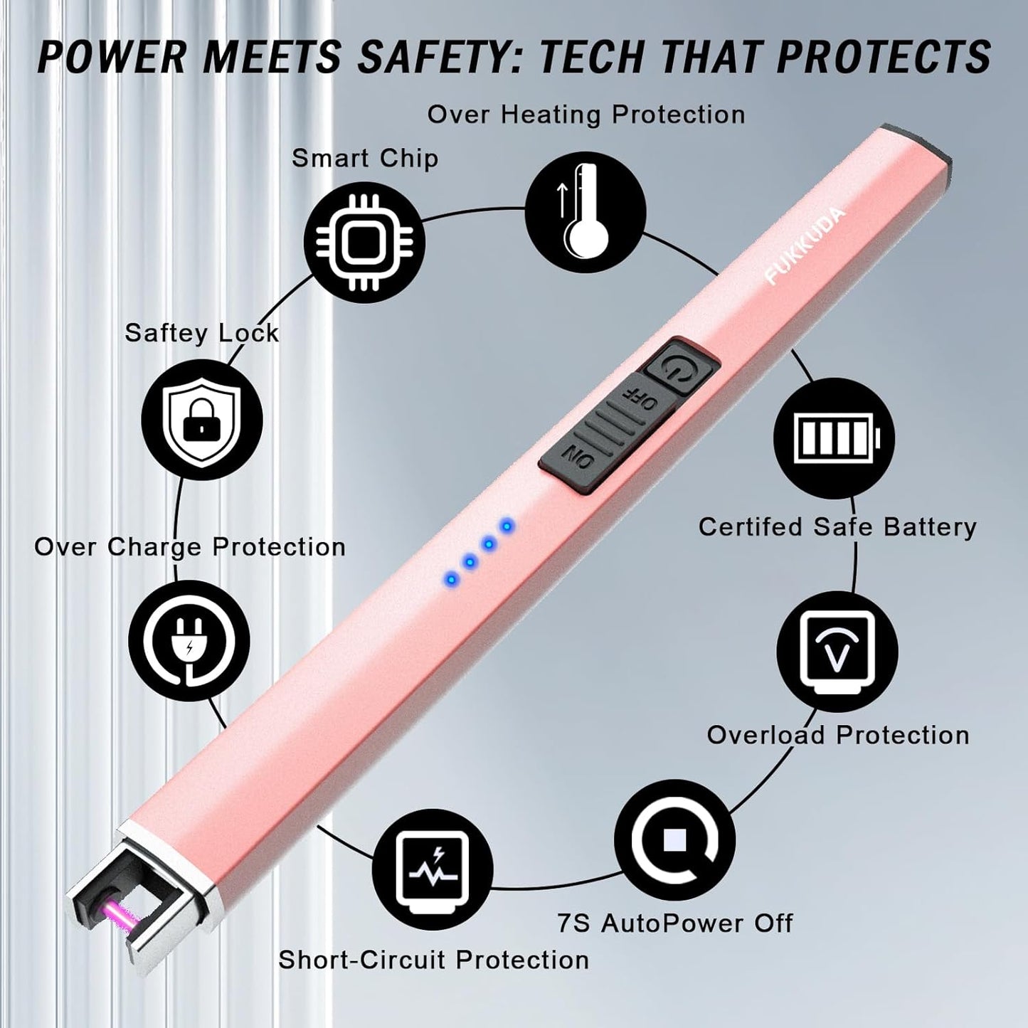 Encendedor de plasma, arco eléctrico sin llama y resistente al viento.