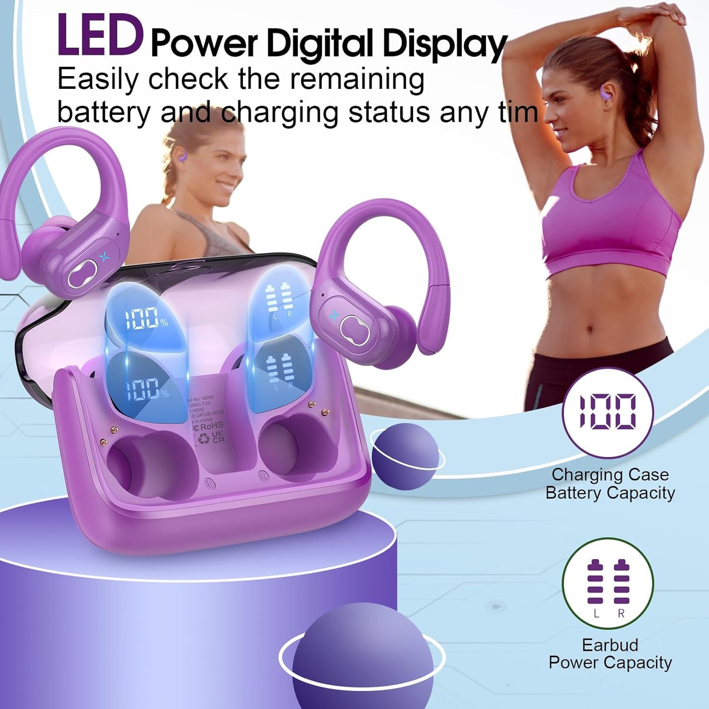 Auriculares inalámbricos con Bluetooth 5.4 Aptkdoe (USADO)