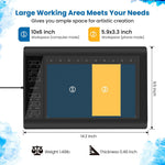 Tableta de dibujo grafico de 10 x 6", compatible con PC/Mac/Android iOS.
